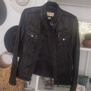 Women's Michael Kors Black Moto Leather Jacket
